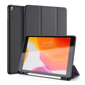   Dux Ducis IPAD 10.2 (2021) DUX DUCIS DOMO tok álló, bőr hatású aktív, textil minta, FEKETE