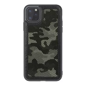   Nillkin iPhone 11 Pro NILLKIN CAMO műanyag telefonvédő bőr hatású, terep minta, FEKETE