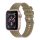 Gigapack Apple Watch Series 10 46mm GIGAPACK Pótszíj egyedi méret, csíkos, SÖTÉTZÖLD