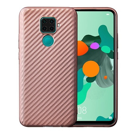 Gigapack Huawei Mate 30 Lite Gigapack Szilikon telefonvédő karbon minta ROZÉARANY