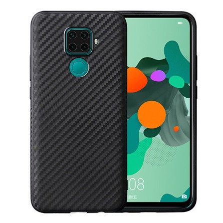 Gigapack Huawei Mate 30 Lite Gigapack Szilikon telefonvédő karbon minta FEKETE