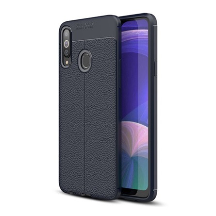 Gigapack Samsung A20s Gigapack szilikon telefonvédő ütésállóság, varrás minta, SÖTÉTKÉK