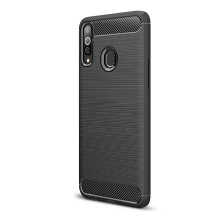 Gigapack Samsung A20s Gigapack szilikon telefonvédő ütésállóság, karbon minta, FEKETE