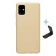 Nillkin Samsung A51 NILLKIN SUPER FROSTED műanyag telefonvédő gumírozott, érdes felület + asztali tartó, ARANY