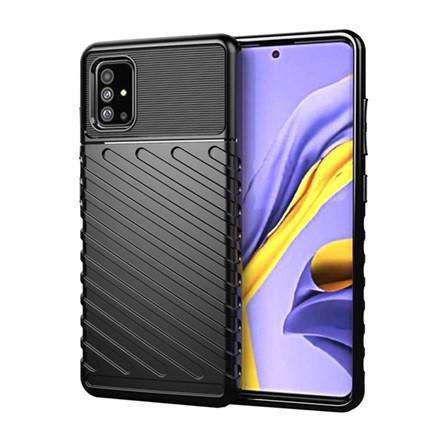 Gigapack Samsung A51 Gigapack szilikon telefonvédő ütésállóság, dombor minta, FEKETE