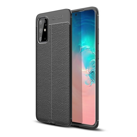 Gigapack Samsung S20 Plus 5G Gigapack Szilikon telefonvédő ütésállóság, varrás minta, FEKETE