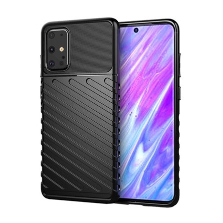 Gigapack Samsung S20 Plus 5G Gigapack Szilikon telefonvédő ütésállóság, dombor minta, FEKETE