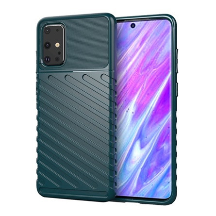 Gigapack Samsung S20 Plus 5G Gigapack Szilikon telefonvédő ütésállóság, dombor minta, SÖTÉTZÖLD