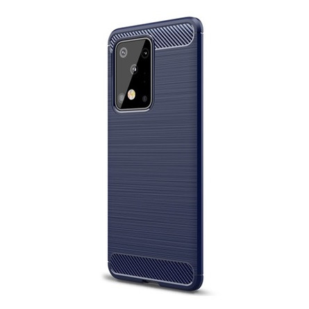 Gigapack Samsung S20 Ultra 5G Gigapack Szilikon telefonvédő ütésállóság, karbon minta, SÖTÉTKÉK