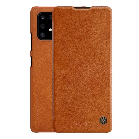 Nillkin Samsung S10 Lite NILLKIN QIN tok álló, bőr hatású FLIP, kártyazseb, BARNA