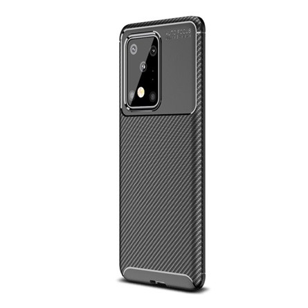 Gigapack Samsung S20 Ultra 5G Gigapack Szilikon telefonvédő ütésállóság, karbon minta, FEKETE