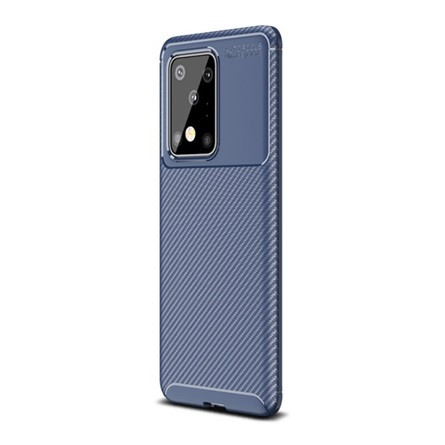 Gigapack Samsung S20 Ultra 5G Gigapack Szilikon telefonvédő ütésállóság, karbon minta, SÖTÉTKÉK