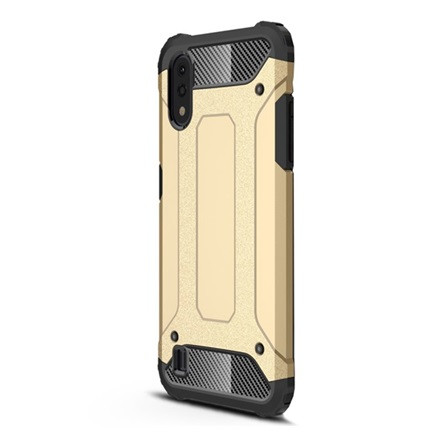 Gigapack Samsung A01 Gigapack Defender szilikon telefonvédő ütésállóság, fémhatás, ARANY