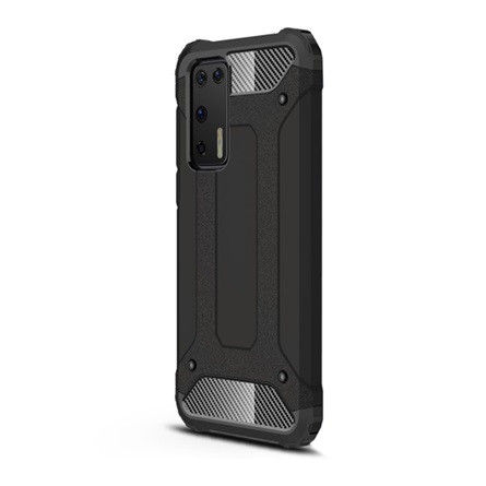 Gigapack Huawei P40 Gigapack Defender szilikon telefonvédő ütésállóság, fémhatás, FEKETE