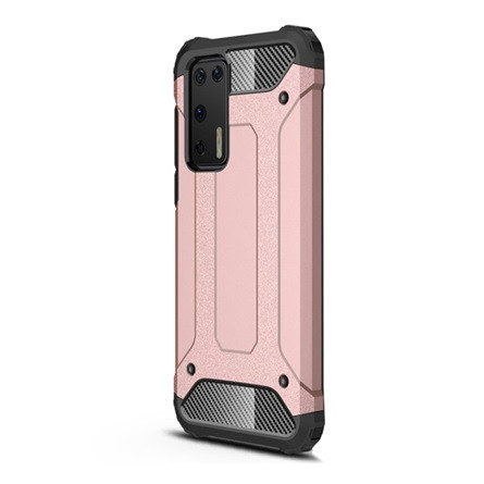 Gigapack Huawei P40 Gigapack Defender szilikon telefonvédő ütésállóság, fémhatás, ROZÉARANY