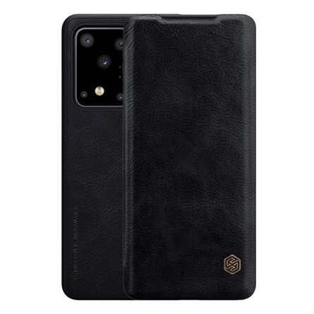 Nillkin Samsung S20 Ultra 5G NILLKIN QIN tok álló, bőr hatású FLIP, kártyazseb, FEKETE