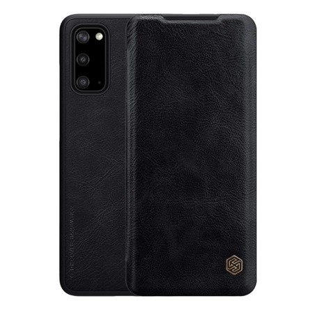 Nillkin Samsung S20 5G NILLKIN QIN tok álló, bőr hatású FLIP, kártyazseb, FEKETE