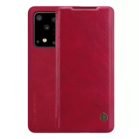   Nillkin Samsung S20 Ultra 5G NILLKIN QIN tok álló, bőr hatású FLIP, kártyazseb, PIROS