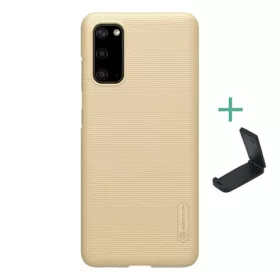   Nillkin Samsung S20 5G NILLKIN SUPER FROSTED műanyag telefonvédő gumírozott, érdes felület + asztali tartó, ARANY