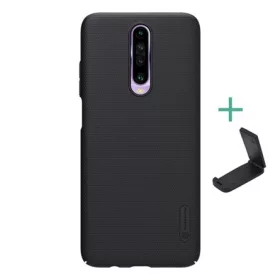   Nillkin Redmi K30 NILLKIN SUPER FROSTED műanyag telefonvédő gumírozott, érdes felület + asztali tartó, FEKETE