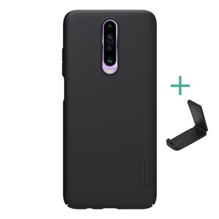 Nillkin Redmi K30 NILLKIN SUPER FROSTED műanyag telefonvédő gumírozott, érdes felület + asztali tartó, FEKETE