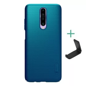   Nillkin Redmi K30 NILLKIN SUPER FROSTED műanyag telefonvédő gumírozott, érdes felület + asztali tartó, SÖTÉTKÉK