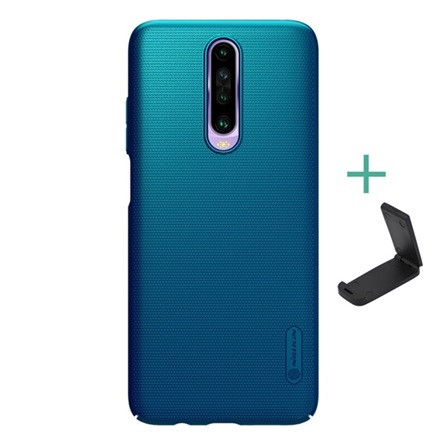 Nillkin Redmi K30 NILLKIN SUPER FROSTED műanyag telefonvédő gumírozott, érdes felület + asztali tartó, SÖTÉTKÉK