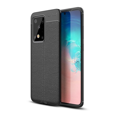 Gigapack Samsung S20 Ultra 5G Gigapack Szilikon telefonvédő ütésállóság, varrás minta, FEKETE