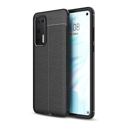 Gigapack Huawei P40 Gigapack szilikon telefonvédő ütésállóság, varrás minta, FEKETE