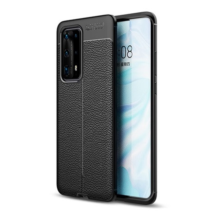 Gigapack Huawei P40 Pro+ 5G Gigapack szilikon telefonvédő ütésállóság, varrás minta, FEKETE