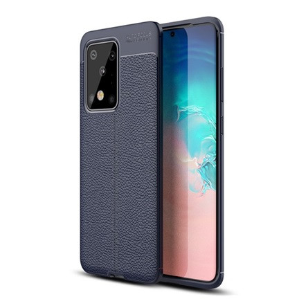 Gigapack Samsung S20 Ultra 5G Gigapack Szilikon telefonvédő ütésállóság, varrás minta, SÖTÉTKÉK