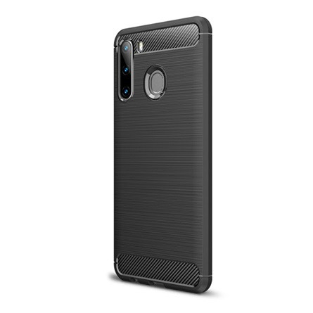 Gigapack Samsung A21 Gigapack szilikon telefonvédő ütésállóság, karbon minta, FEKETE