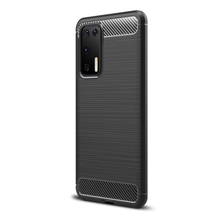 Gigapack Huawei P40 Gigapack szilikon telefonvédő ütésállóság, karbon minta, FEKETE