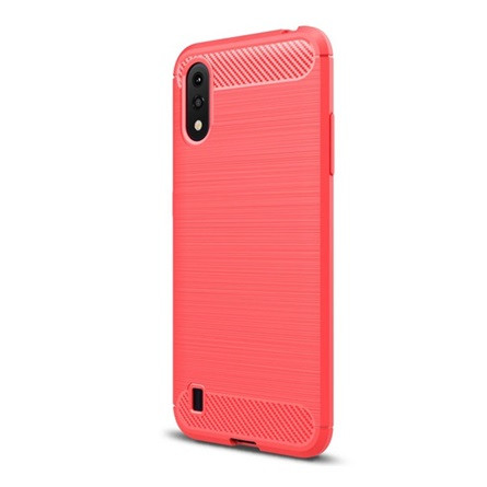 Gigapack Samsung A01 Gigapack szilikon telefonvédő ütésállóság, karbon minta, PIROS