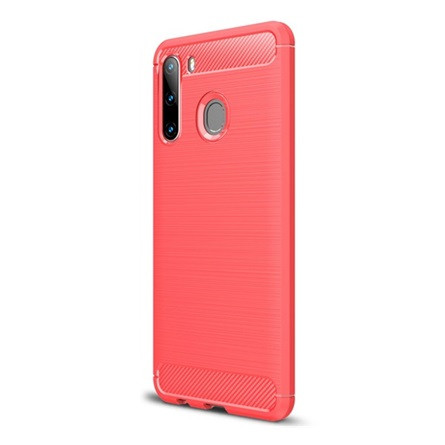 Gigapack Samsung A21 Gigapack szilikon telefonvédő ütésállóság, karbon minta, PIROS