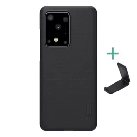  Nillkin Samsung S20 Ultra 5G NILLKIN SUPER FROSTED műanyag telefonvédő gumírozott, érdes felület + asztali tartó, FEKETE