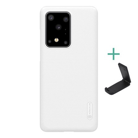 Nillkin Samsung S20 Ultra 5G NILLKIN SUPER FROSTED műanyag telefonvédő gumírozott, érdes felület + asztali tartó, FEHÉR