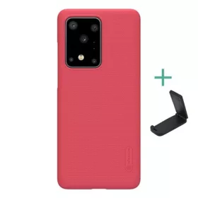   Nillkin Samsung S20 Ultra 5G NILLKIN SUPER FROSTED műanyag telefonvédő gumírozott, érdes felület + asztali tartó, PIROS