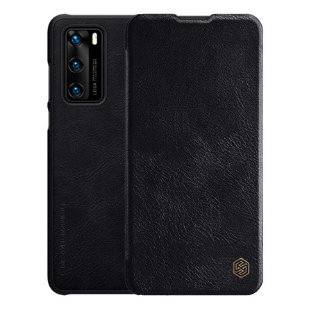 Nillkin Huawei P40 NILLKIN QIN tok álló, bőr hatású FLIP, kártyazseb, FEKETE