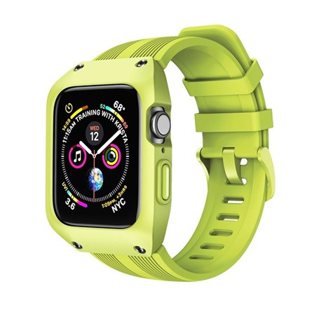 Gigapack Apple Watch Series 3 38mm Gigapack Pótszíj egyedi méret, ütésálló keret, VILÁGOSZÖLD