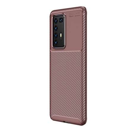 Gigapack Huawei P40 Pro 5G Gigapack Szilikon telefonvédő ütésállóság, karbon minta, BARNA
