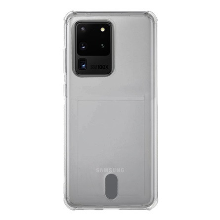 Gigapack Samsung S20 Ultra 5G Gigapack Szilikon telefonvédő ütésállóság, kártyazseb, ÁTLÁTSZÓ