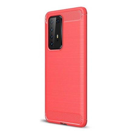 Gigapack Huawei P40 Pro 5G Gigapack szilikon telefonvédő ütésállóság, karbon minta, PIROS