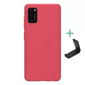   Nillkin Samsung A41 NILLKIN SUPER FROSTED műanyag telefonvédő gumírozott, érdes felület + asztali tartó, PIROS