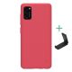 Nillkin Samsung A41 NILLKIN SUPER FROSTED műanyag telefonvédő gumírozott, érdes felület + asztali tartó, PIROS