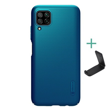 Nillkin Huawei P40 Lite 4G NILLKIN SUPER FROSTED műanyag telefonvédő gumírozott, érdes felület + asztali tartó, SÖTÉTKÉK