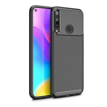 Gigapack Huawei P40 Lite E Gigapack Szilikon telefonvédő ütésállóság, karbon minta, FEKETE