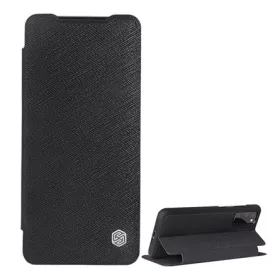   Nillkin Samsung S20 5G NILLKIN MING tok álló, bőr hatású FLIP, textil minta, FEKETE