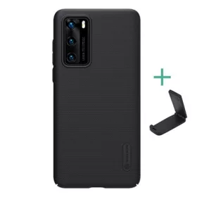   Nillkin Huawei P40 NILLKIN SUPER FROSTED műanyag telefonvédő gumírozott, érdes felület + asztali tartó, FEKETE
