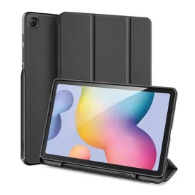   Dux Ducis Samsung Tab S6 Lite 10.4 LTE DUX DUCIS DOMO tok álló, bőr hatású aktív, textil minta, FEKETE